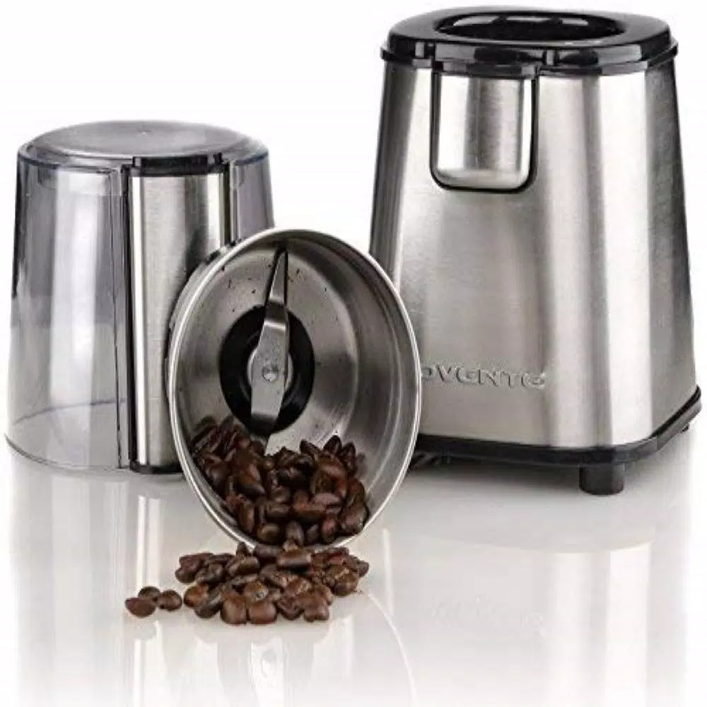 Ovente Electric Coffee Grinder, 200W Multi-Purpose Blade Grinder, Silver
