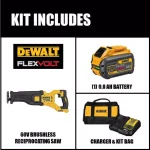 DEWALT FLEXVOLT 60V MAX Cordless Brushless Reciprocating Saw with 9.0 Ah Battery thumbnail 2