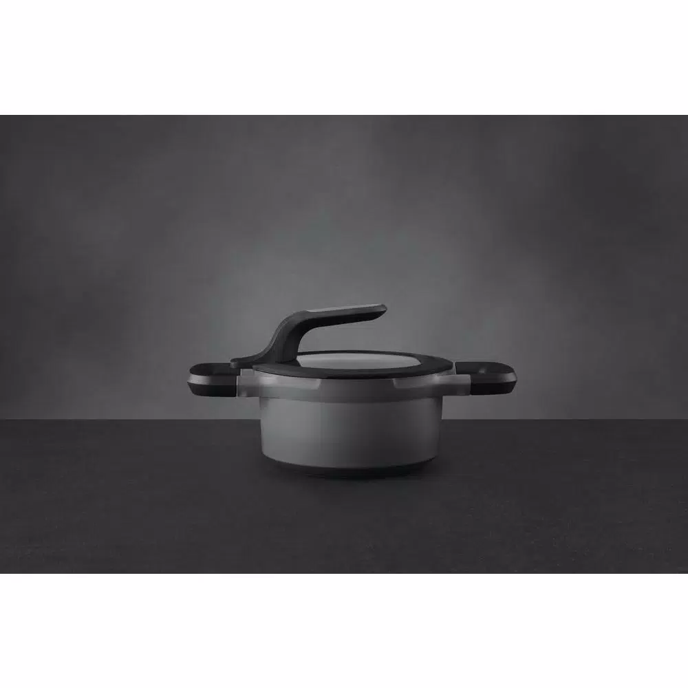 BergHOFF GEM Stay Cool 1 qt. Cast Aluminum Nonstick Casserole Dish with Glass Lid, Gray