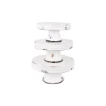 3R Studios Distressed White Metal Cake Stand Set of 3 - Country Cottage Style Pedestals thumbnail 5