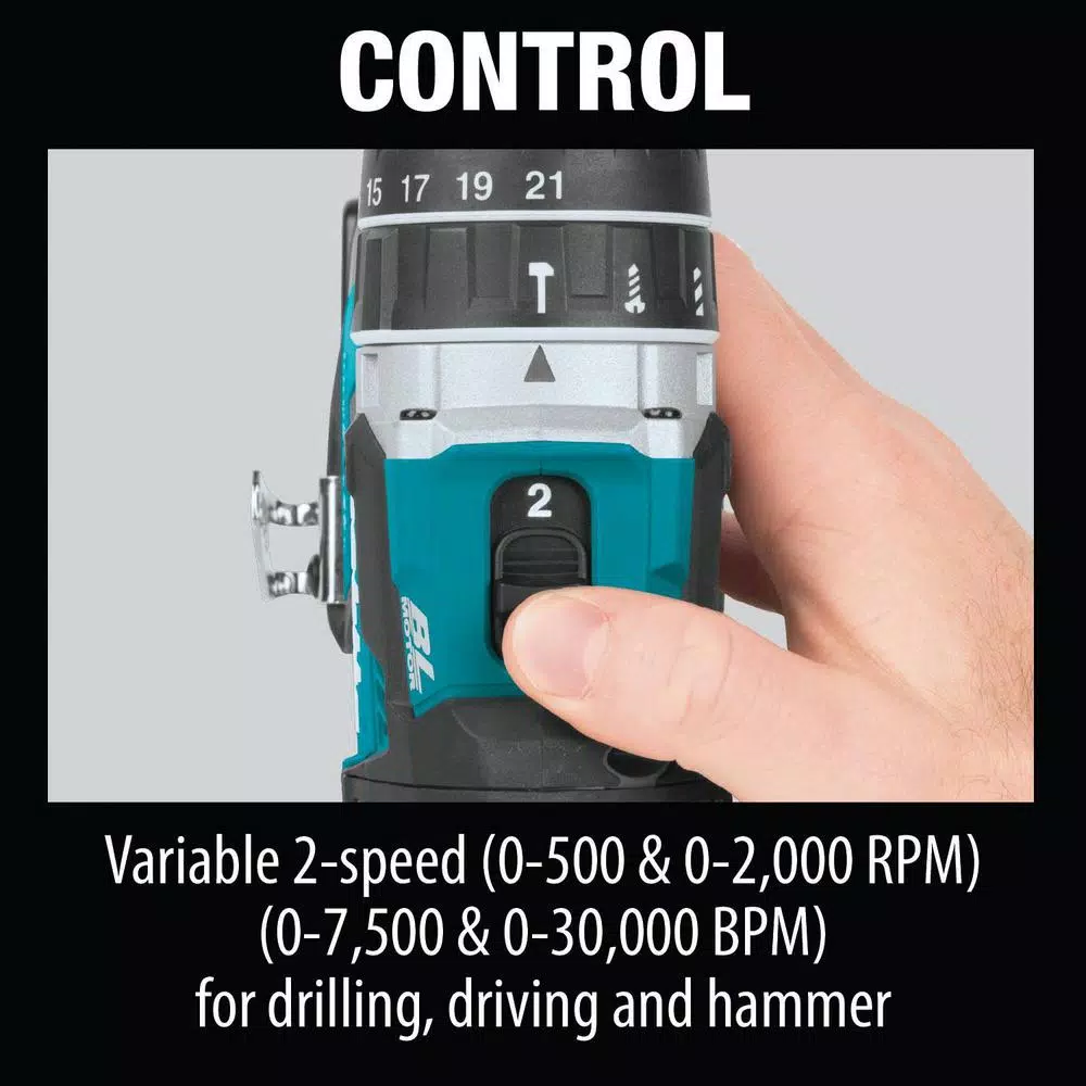 Makita 18V LXT Brushless 1/2 in. Hammer Driver-Drill Kit with 2 5.0 Ah Batteries and Charger