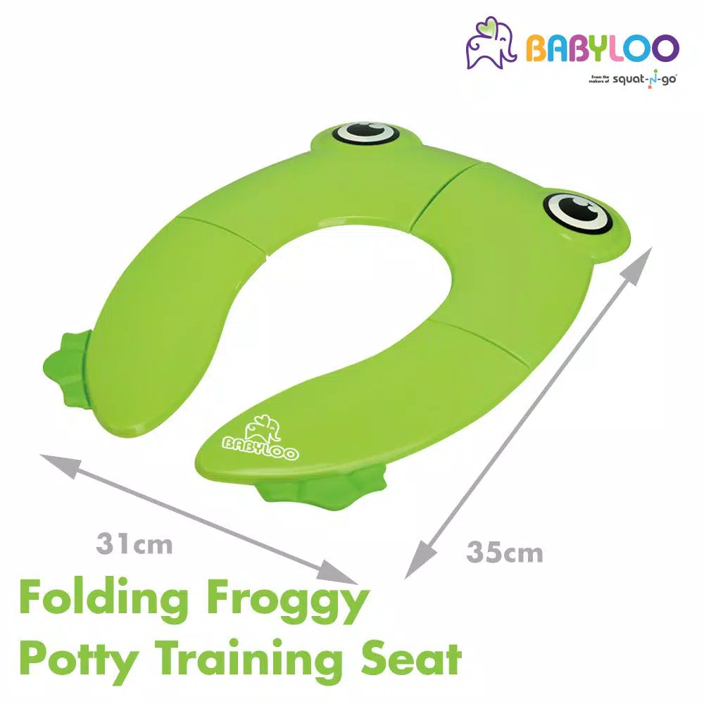 Babyloo Green Frog Folding Potty Training Toilet Seat with Travel Bag