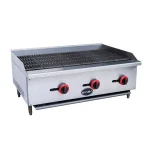 SABA 36 in. Stainless Steel Gas Cooktop Charbroiler with 3 Burners thumbnail 1
