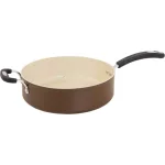 Ozeri Stone Earth 5.3 Qt. Aluminum Ceramic Nonstick Sauce Pan with Glass Lid, Coconut Brown thumbnail 4
