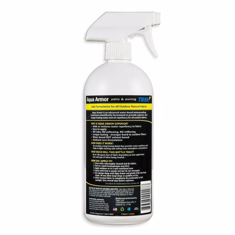 Trek7 Aqua Armor 32 oz. Fabric Waterproofing Spray for Patio Furniture, Cushions, and Awnings