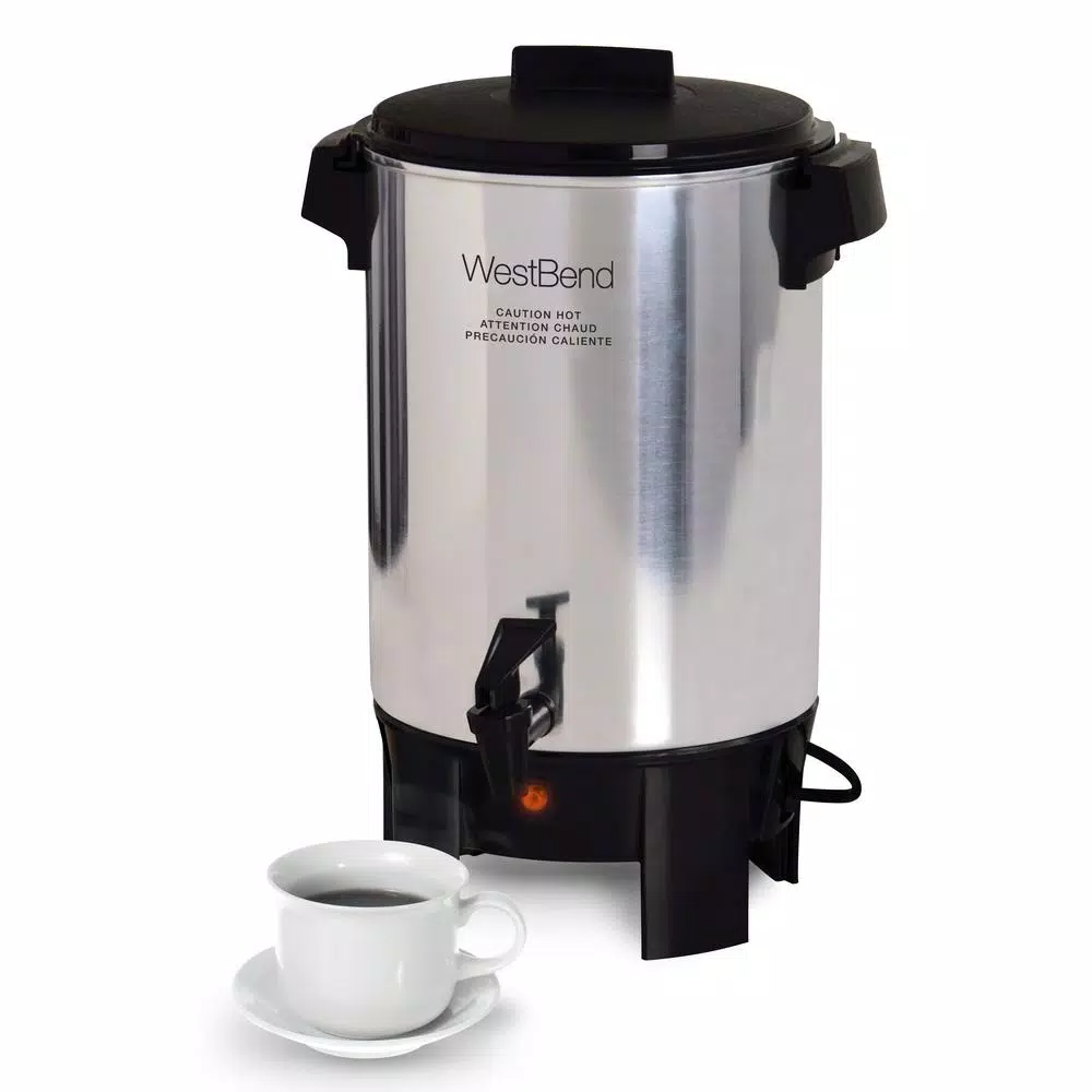 West Bend 30-Cup Commercial Aluminum Coffee Urn with Automatic Temperature Control and Quick Brewing