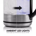 Ovente KG612S 1.7L Glass Electric Kettle, 1500W Silver Stainless Steel with Blue LED Light thumbnail 7