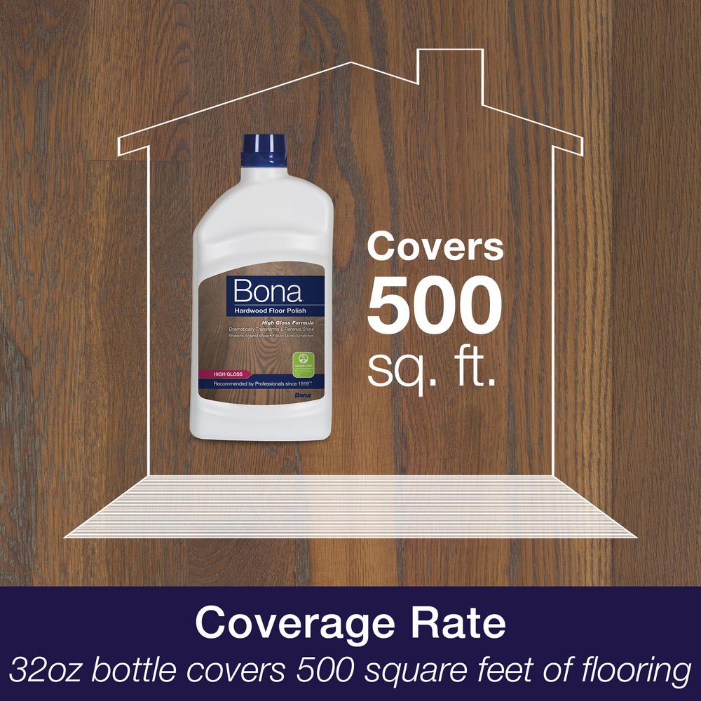 Bona 32 oz. High-Gloss Hardwood Floor Polish, Acrylic Urethane Blend