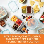 Lock & Lock Purely Better 132 oz Rectangular Food Storage Container, Tritan Plastic, Clear thumbnail 5