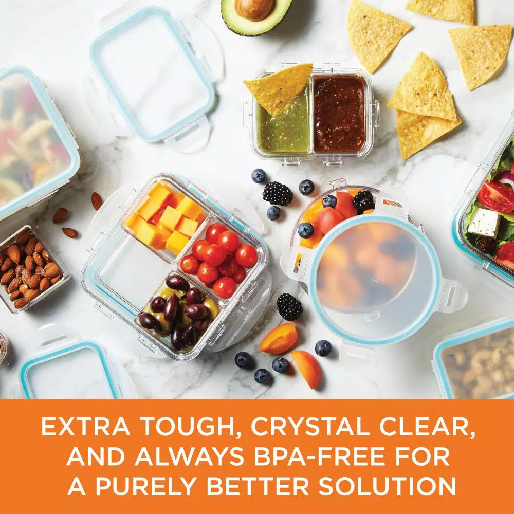 Lock & Lock Purely Better 132 oz Rectangular Food Storage Container, Tritan Plastic, Clear