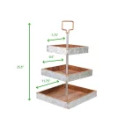 Mind Reader Products 3-Tier Silver Cake Stand, Galvanized Steel & Wood Dessert Display with Handle thumbnail 6