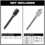 Milwaukee Hole Dozer Bi-Metal Hole Saw, Shockwave Titanium Drill Bit, and Quik-Lok Spade Bit Set, 44-Piece thumbnail 4