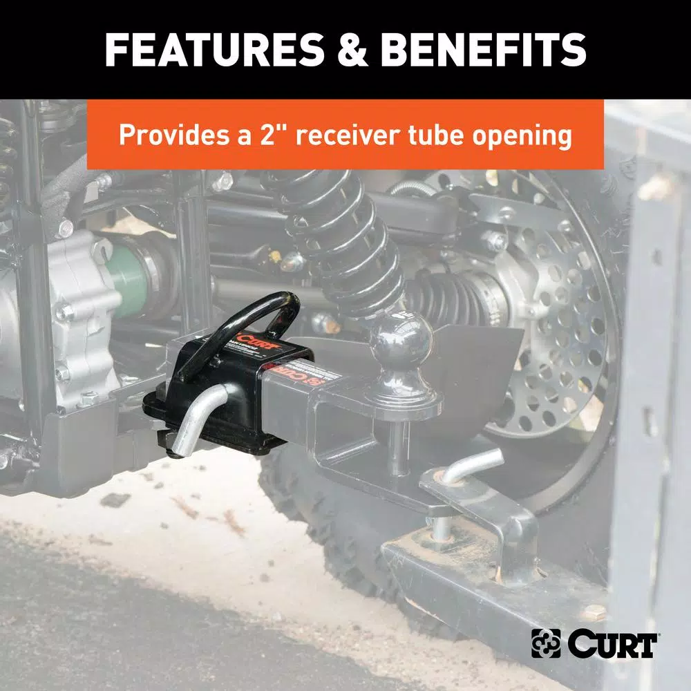 CURT Bolt-On ATV Tongue Adapter with 2" Receiver
