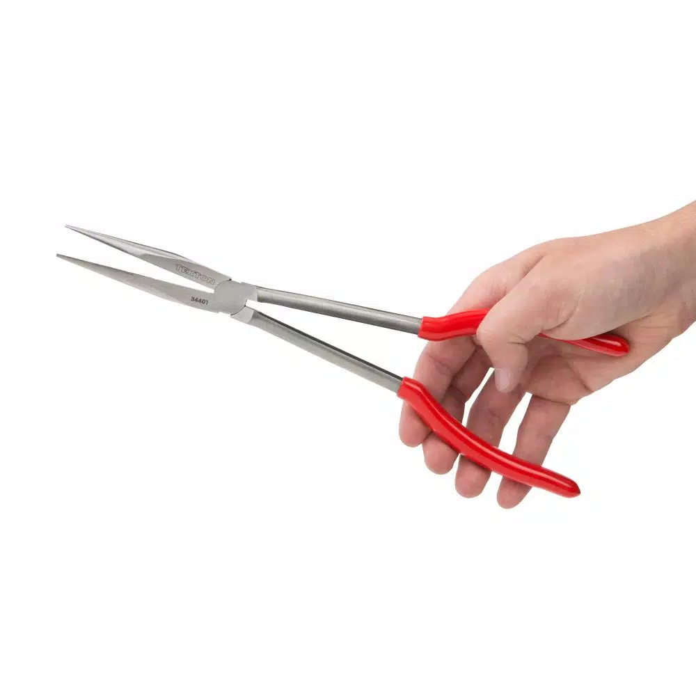 TEKTON 11 in. Long Reach Long Nose Pliers with Crosscut Teeth