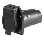 CURT 7-Way Round RV Blade Connector Socket, Vehicle Side, Black Plastic thumbnail 1