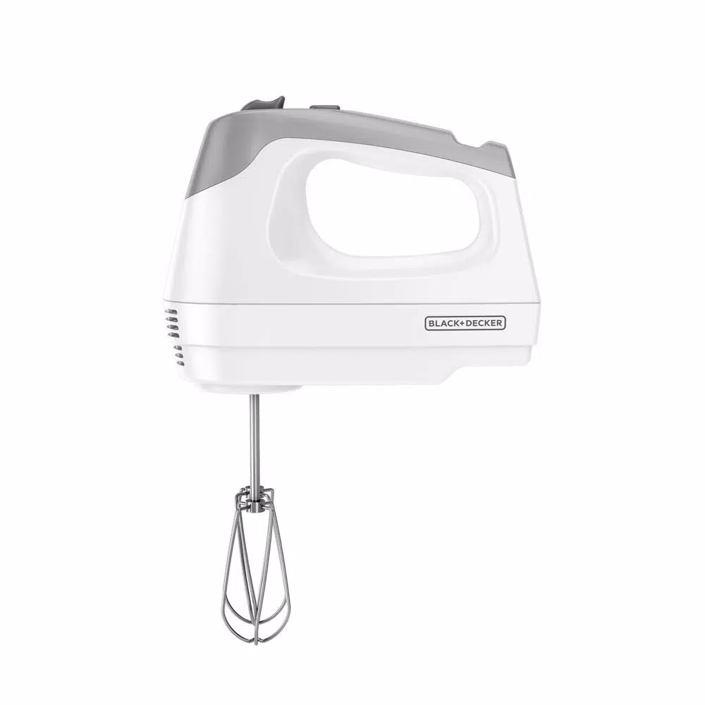 BLACK+DECKER 6-Speed Hand Mixer with 5 Attachments, 250W, White