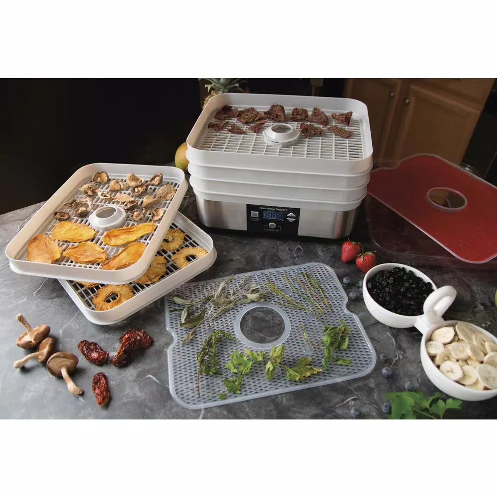 Hamilton Beach 5-Tray Stainless Steel Digital Food Dehydrator with Programmable Settings