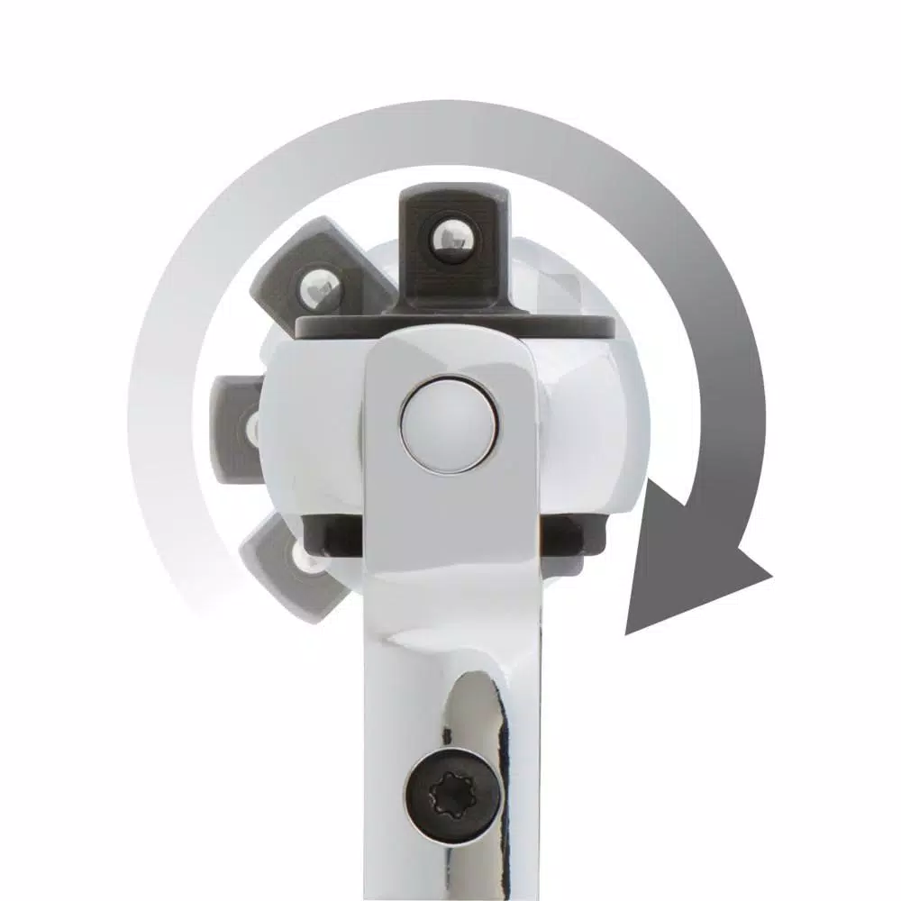 TEKTON 3/8 in. Drive 9 in. Swivel Head Ratchet, 72-Tooth
