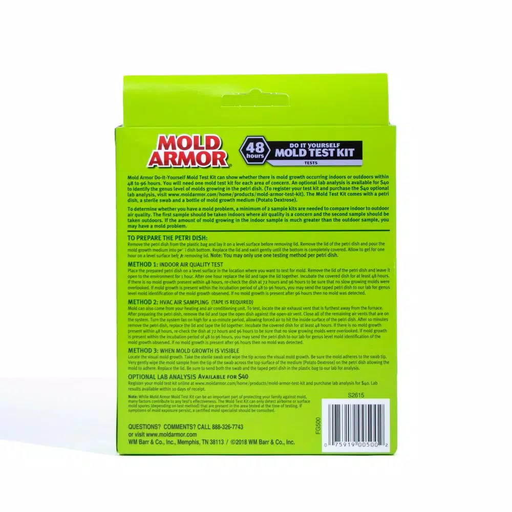 MOLD ARMOR Do It Yourself Mold Test Kit - Indoor Air Quality & Surface Sampling