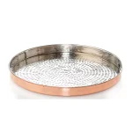 Abigails Element Collection Round Hammered Copper Serving Tray thumbnail 1