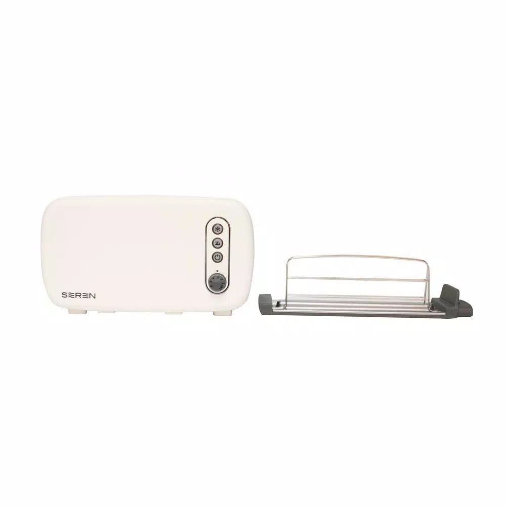 BergHOFF Seren 2-Slice Cream Long Slot Toaster with Side Loading Design and Removable Serving Tray Cover