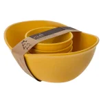 Unbranded EVO Sustainable Goods Yellow Wood-Plastic Composite Serving Bowl Set, 5-Piece thumbnail 3