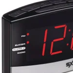 SXE Black Digital LED Clock Radio with Dual Alarms and Battery Backup thumbnail 3