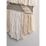 LR Home Fringed Diamond Ivory and Natural Tufted Cotton Wall Tapestry thumbnail 6