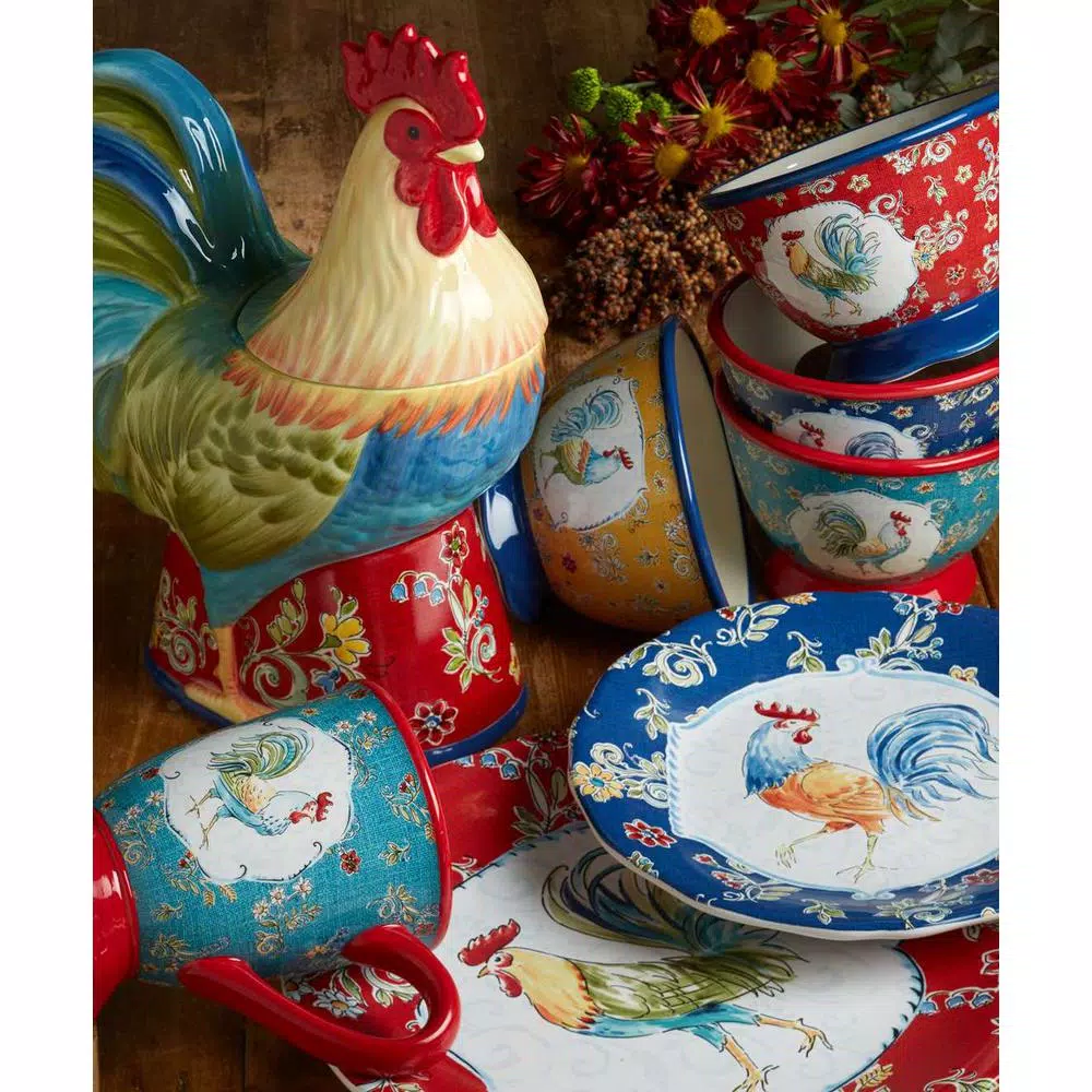 Certified International Morning Bloom 40 oz. 4-Cup Multicolored Earthenware Teapot
