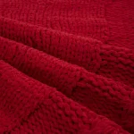 Glitzhome 52 in. Red Knitted Chenille Polyester Christmas Tree Skirt thumbnail 6