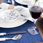 RITZ 12-Piece Blue Grass Cloth Woven Reversible Placemats, Indoor/Outdoor PVC & Polyester thumbnail 3