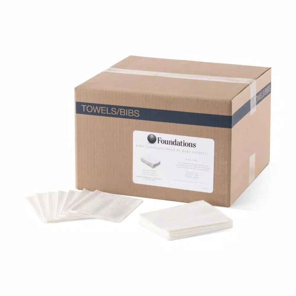 Foundations Baby Changing Station Non-Waterproof Disposable Liners, 500 Count
