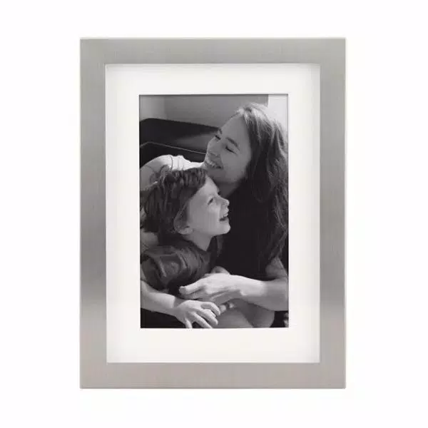 Stonebriar Collection Silver Metal Shadow Box Picture Frame Set, 5-Piece Gallery Wall Decor with White Mats