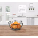 Spectrum Mason Industrial Gray Steel Fruit Bowl Basket with Handles, Farmhouse Style Kitchen Organizer thumbnail 1