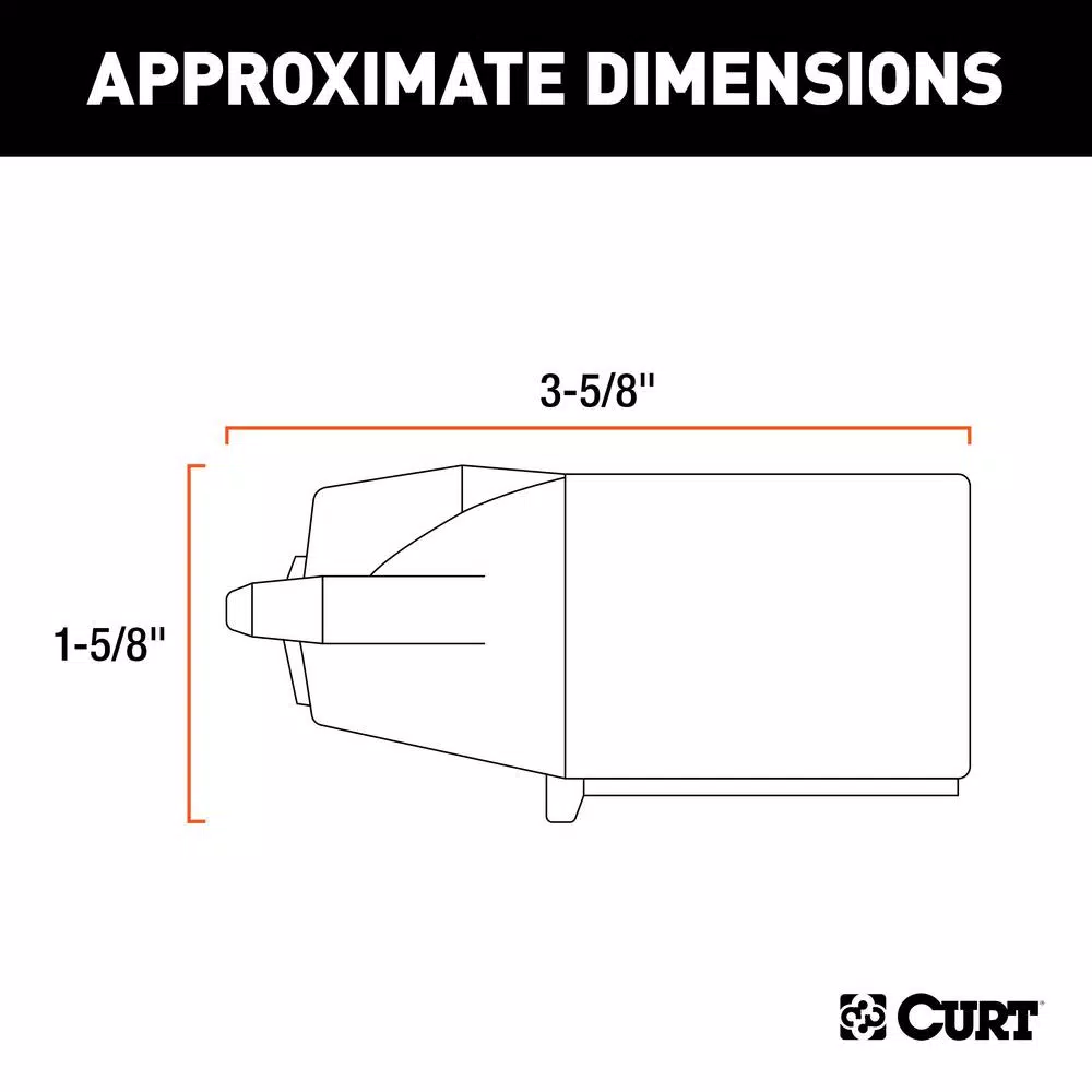 CURT 7-Way RV Blade Connector Plug, Trailer Side, Black Plastic