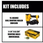 DEWALT 15-Degree Pneumatic Coil Roofing Nailer with 7,200-Pack Galvanized Steel Nails thumbnail 2