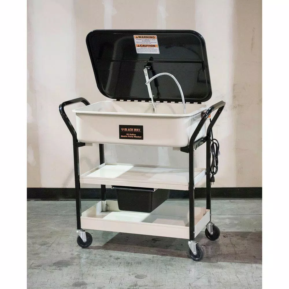 BLACK BULL 20 Gal. Mobile Parts Washer with 120V Pump