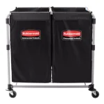 Rubbermaid Commercial Products Executive 8-Bushel Collapsible Multi-Stream X-Cart with Stainless Steel Frame thumbnail 1