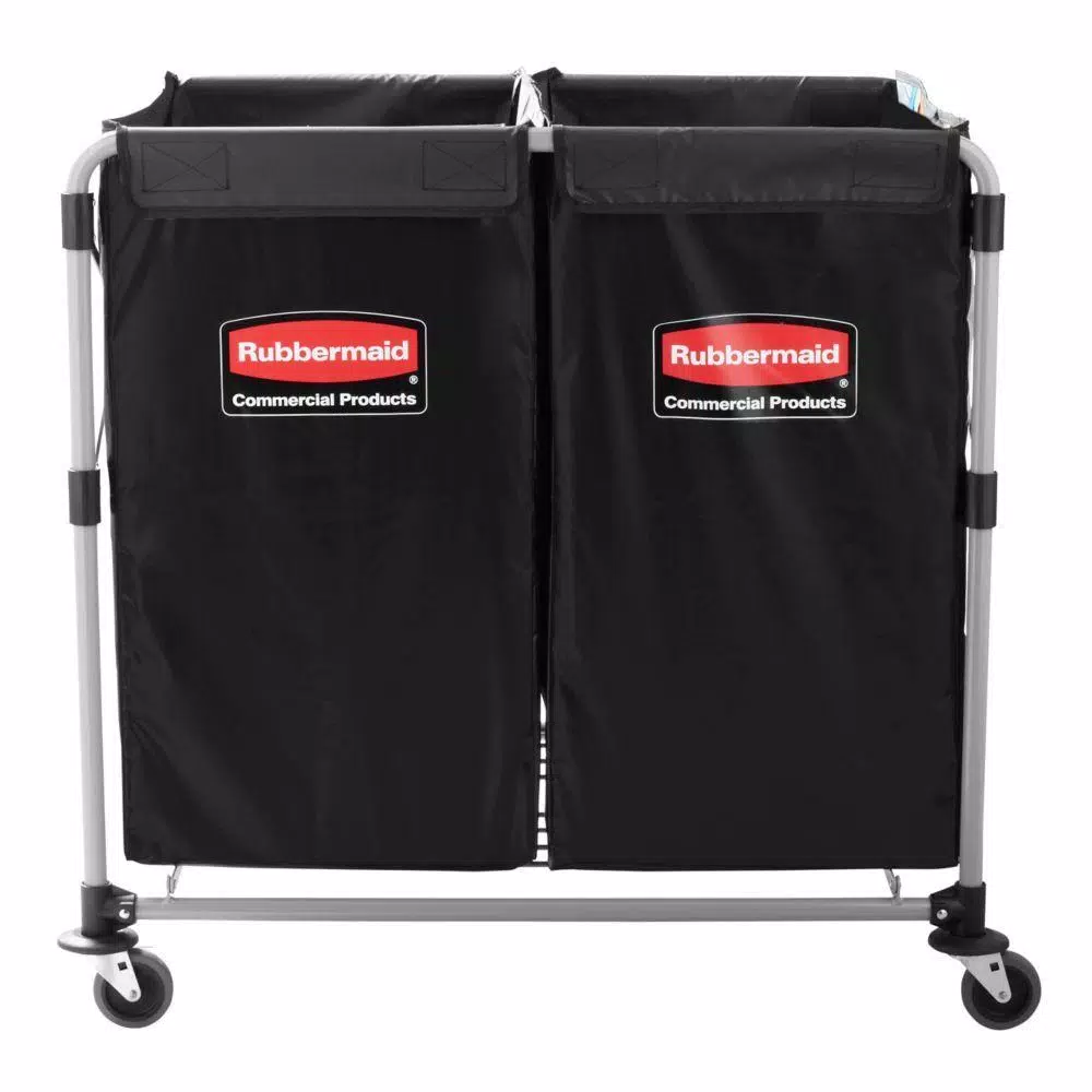 Rubbermaid Commercial Products Executive 8-Bushel Collapsible Multi-Stream X-Cart with Stainless Steel Frame