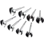 Shop Fox 8-Piece Steel Forstner Bit Set, 2-1/4 in. to 3-1/8 in. with Wooden Storage Boxes thumbnail 1