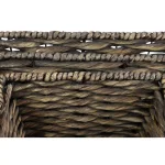 LITTON LANE Large Square Water Hyacinth Wicker Storage Baskets, Dark Brown (Set of 3) thumbnail 6