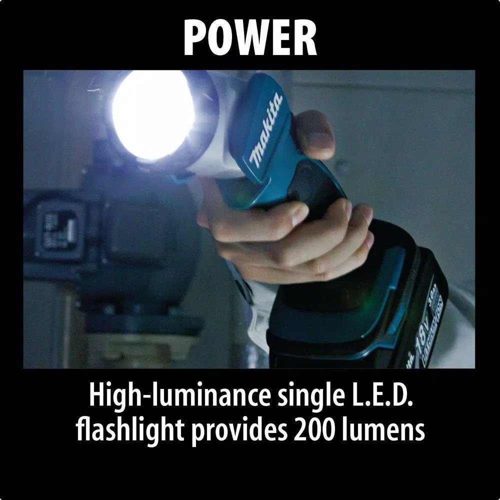 Makita 18V LXT Cordless LED Flashlight, Pivoting Head, 160 Lumens (Tool-Only)
