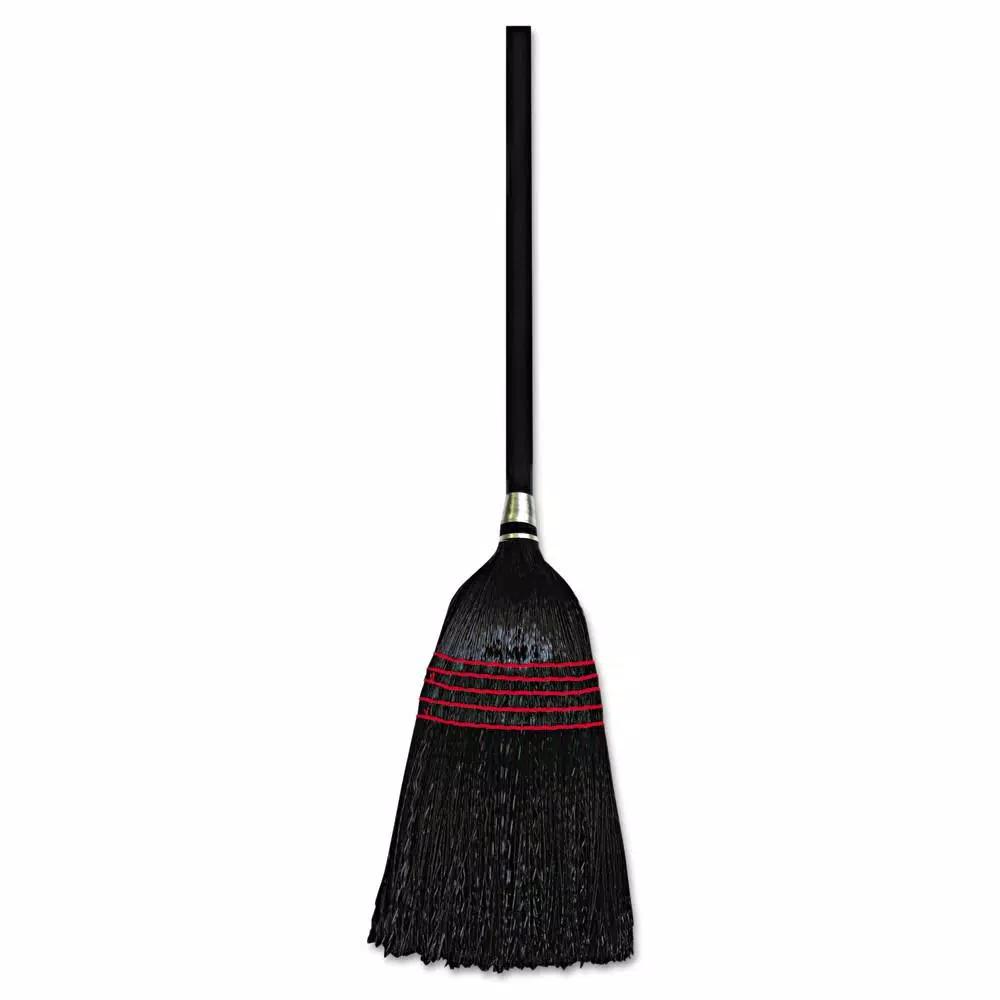 Boardwalk Flagged Tip Poly Bristle Upright Janitor Push Broom, Natural/Black (12-Pack)