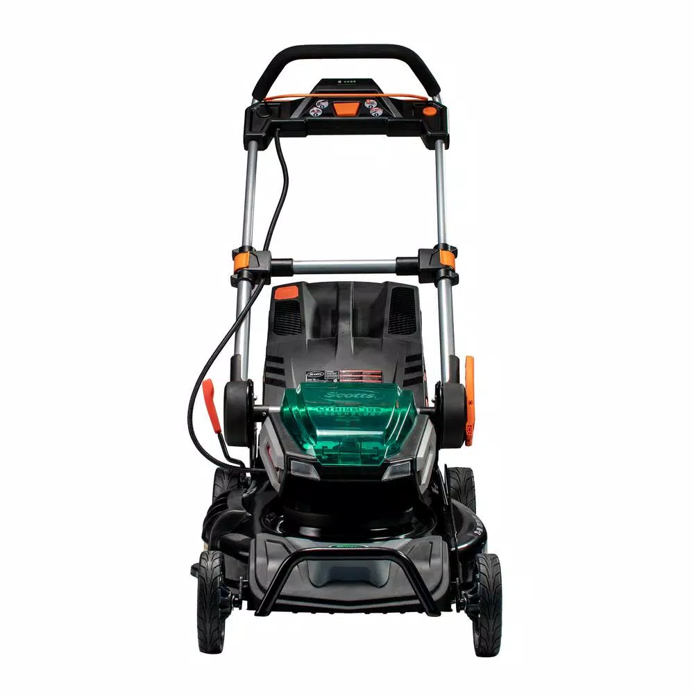 Scotts 21 in. 62V Cordless Lithium-Ion Battery Walk Behind Push Mower with 5 Ah Battery and Charger