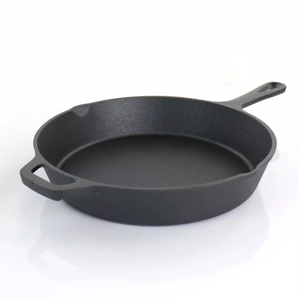 MegaChef 5-Piece Pre-Seasoned Cast Iron Cookware Set, Black