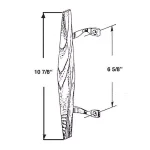 Barton Kramer Wood Sliding Glass Door Handle, C-Style Canoe Shape, Chrome Brackets thumbnail 2