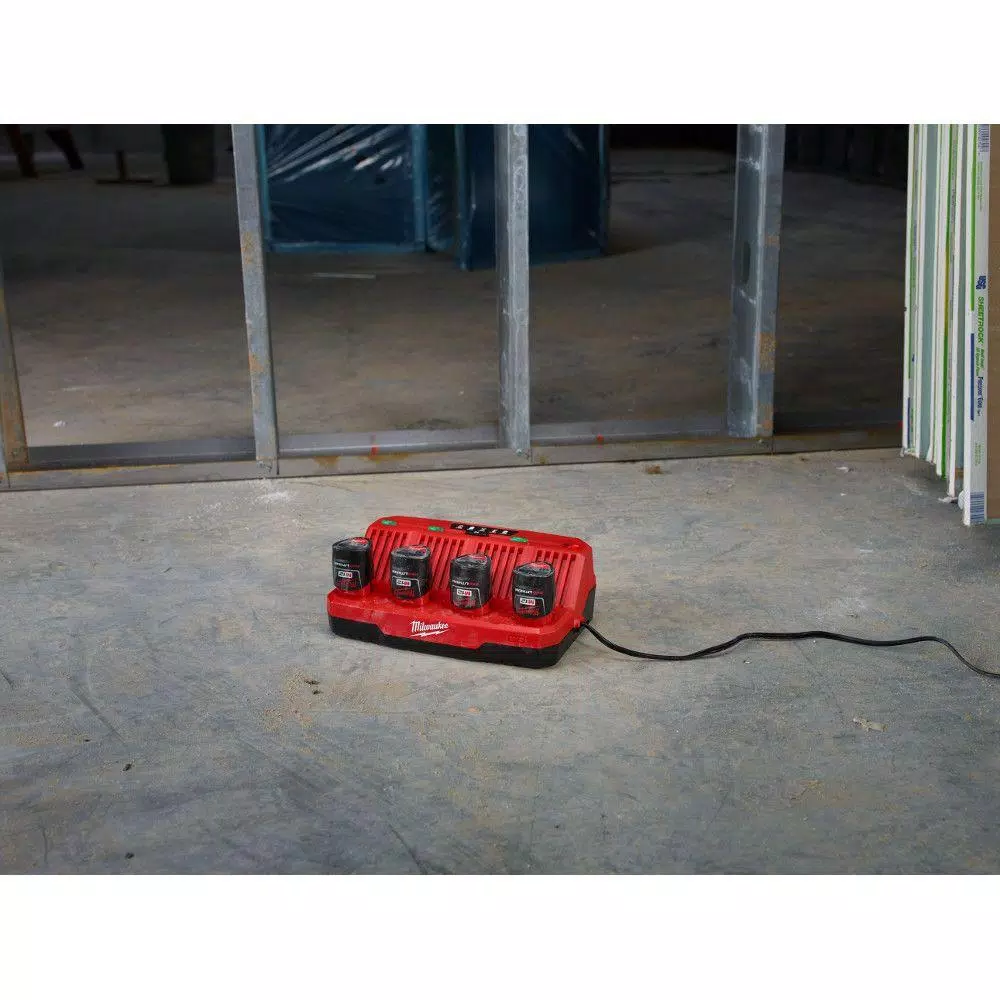 Milwaukee M12 12V Lithium-Ion 4-Port Sequential Battery Charger