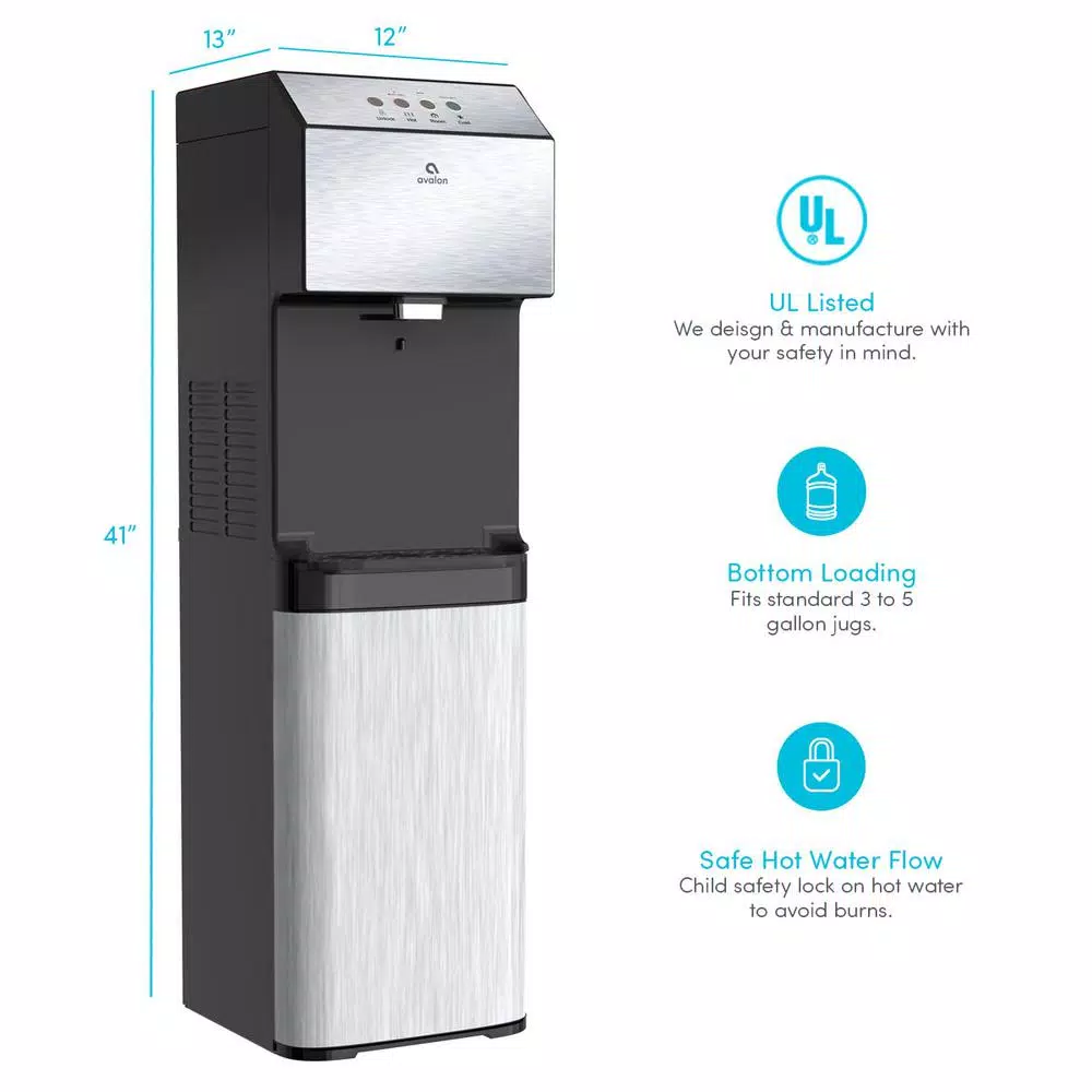 Avalon Bottom Loading Water Cooler Dispenser - 3 Temperatures, Self-Cleaning, Energy Star