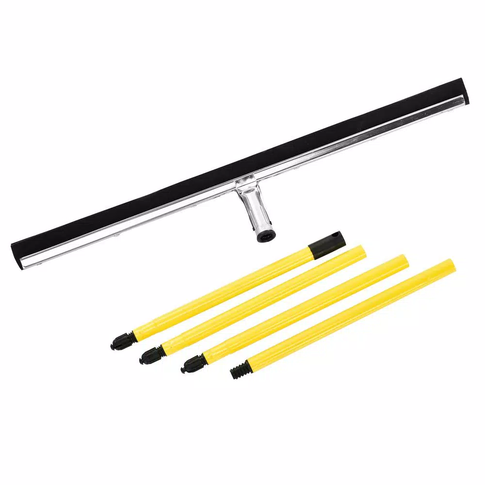 Alpine Industries 30 in. Dual Moss Rubber Professional Locking Floor Squeegee with 50 in. Handle