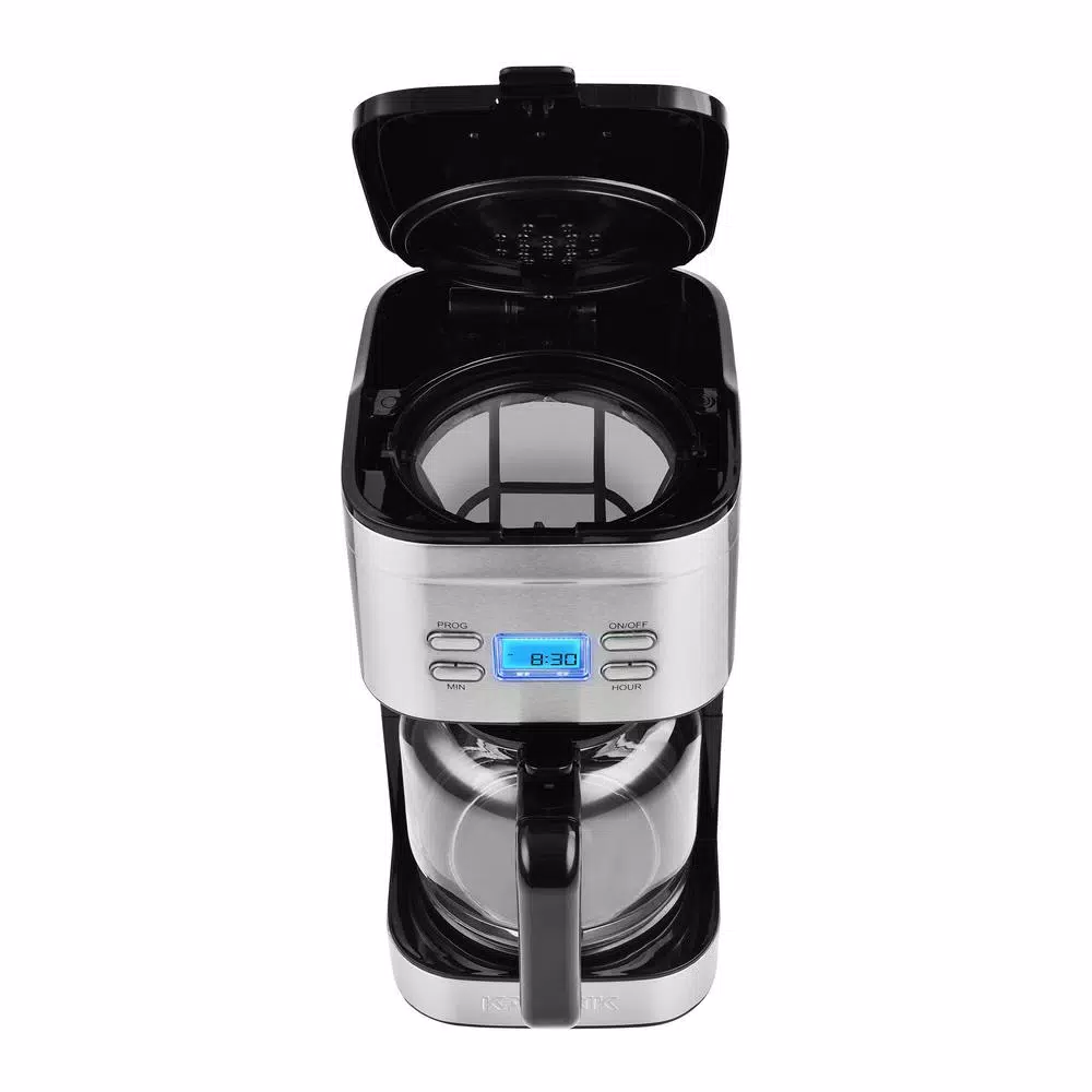 KALORIK 12-Cup Programmable Digital Coffee Maker, Stainless Steel Drip Coffee Machine
